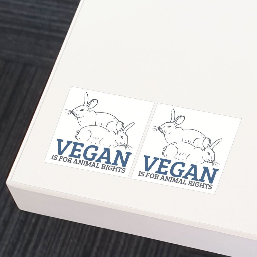2X Vegan Is For Animal Rights Sticker Decal