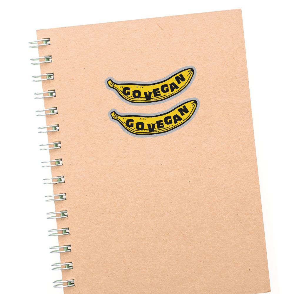 2X Go Vegan Banana Sticker Decal