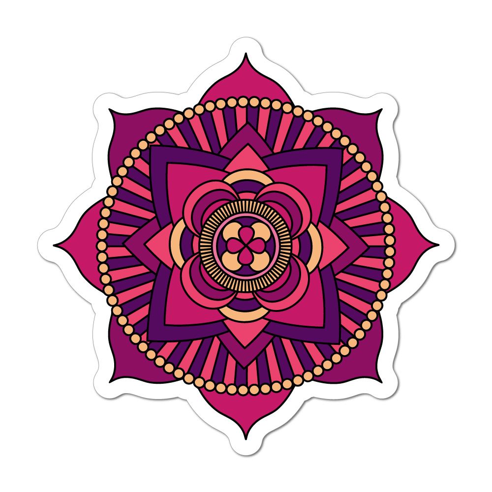 Mandala Pattern Beautiful Henna Hippie Lotus Flower  Car Sticker Decal