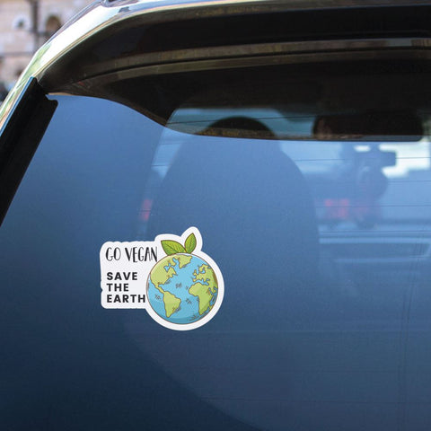Go Vegan Save The Earth Sticker Decal
