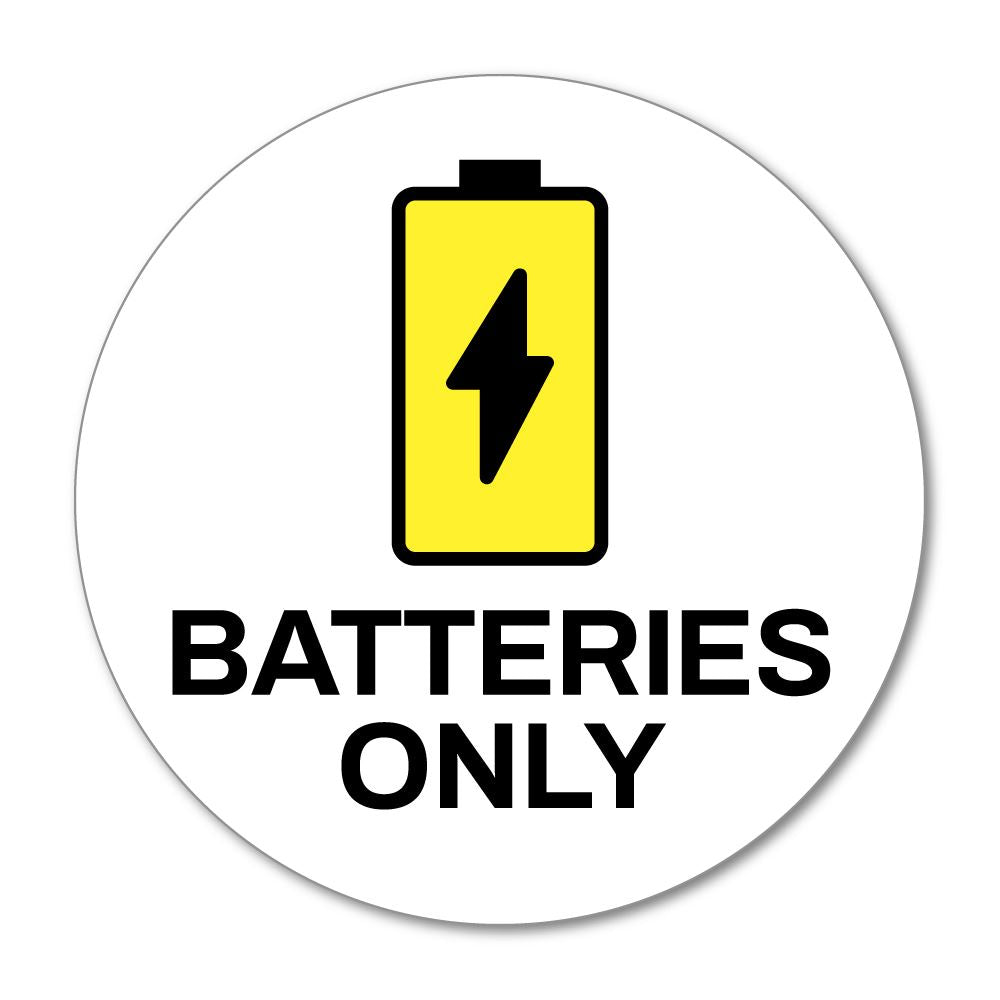 Batteries Only Recycle Sticker Decal