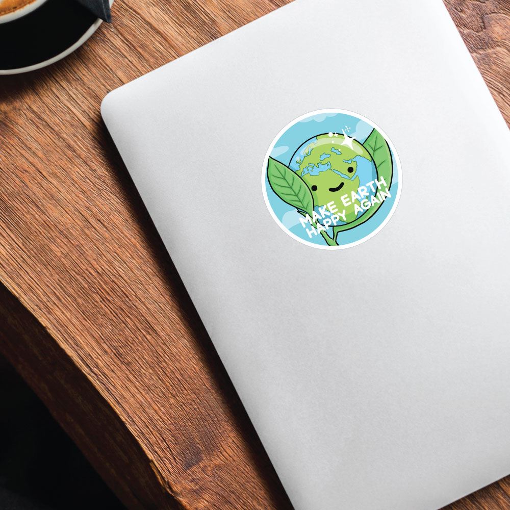 Make Earth Happy Sticker Decal
