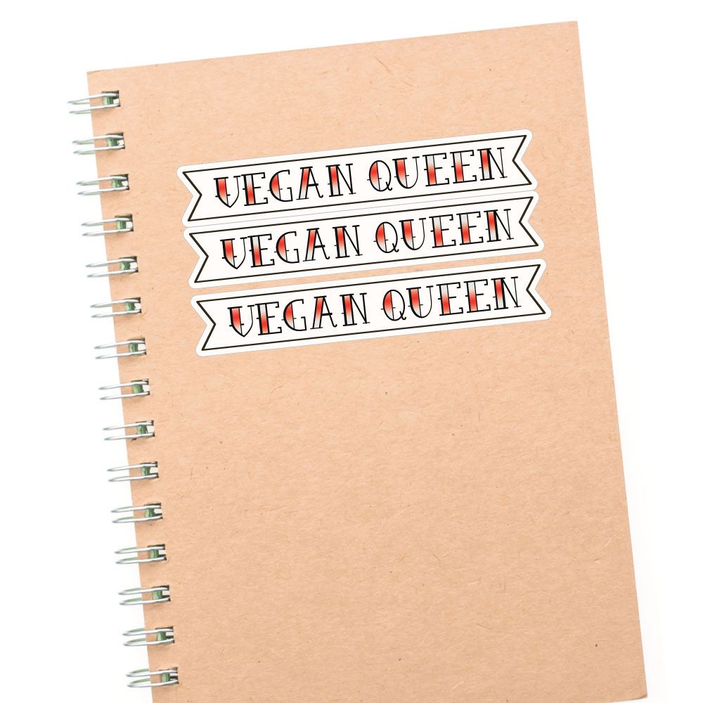 3X Vegan Queen Sticker Decal