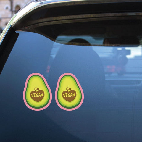 2X Go Vegan Avocado Sticker Decal