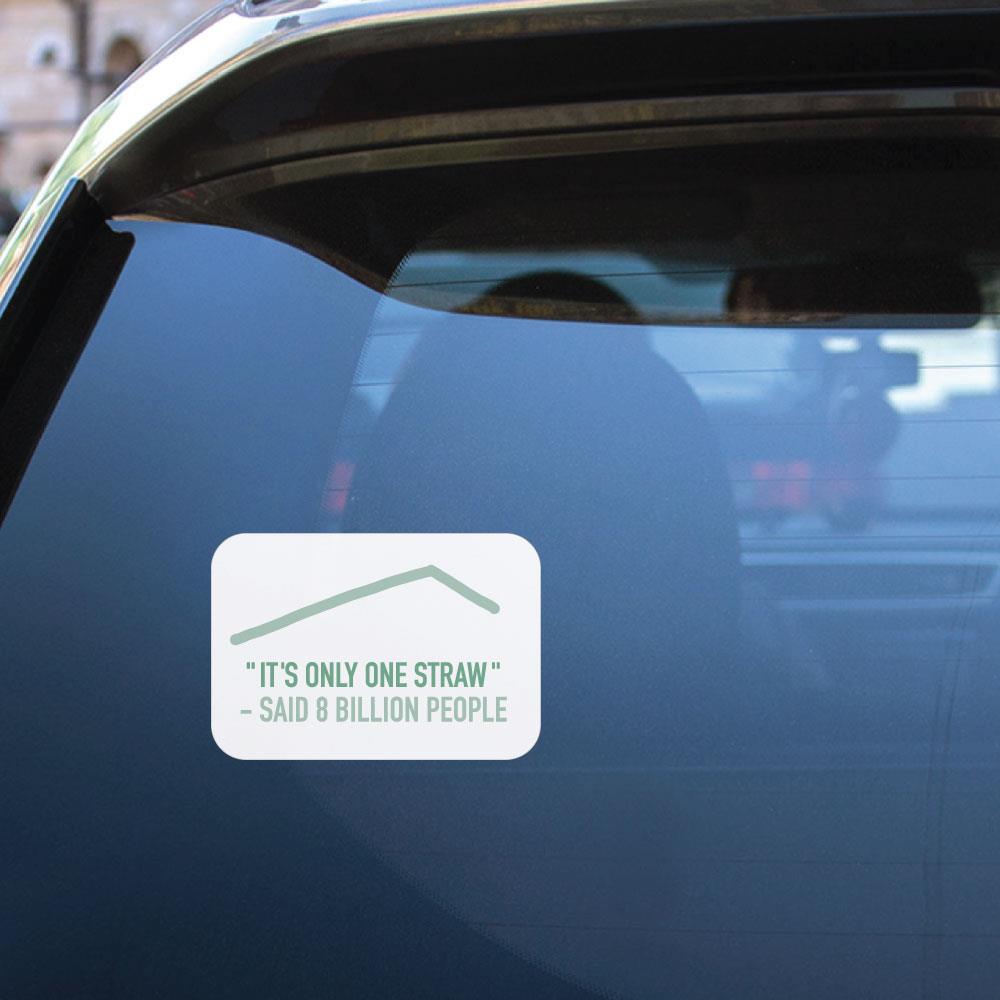 Its Only One Straw Sticker Decal | Environment Stickers - Little ...