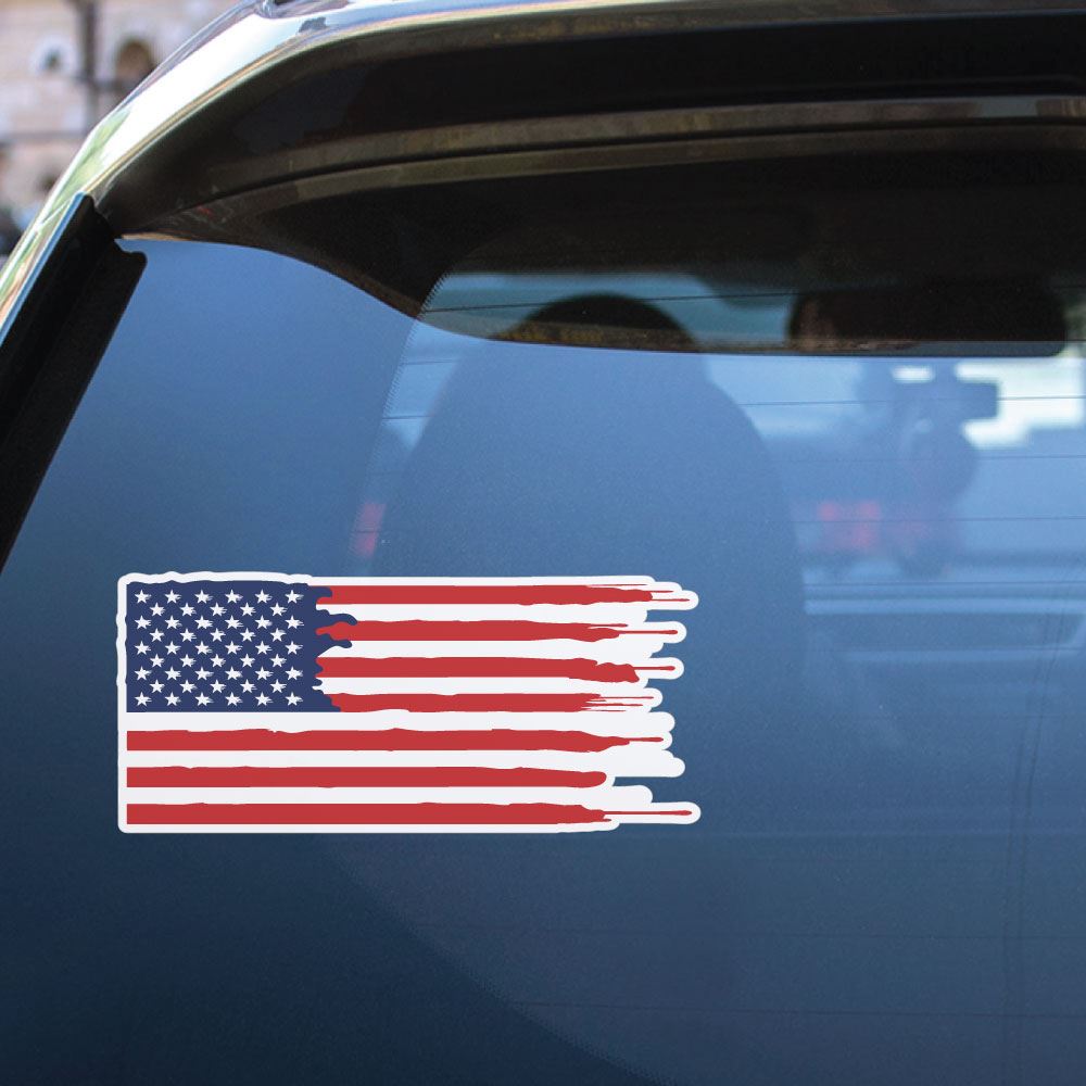 Vintage Rustic American Flag Usa Sticker Decal