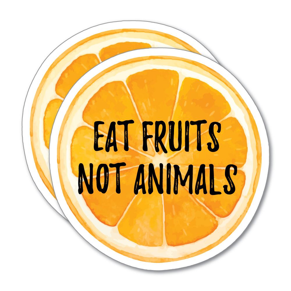 2X Eat Fruits Not Animals Sticker Decal