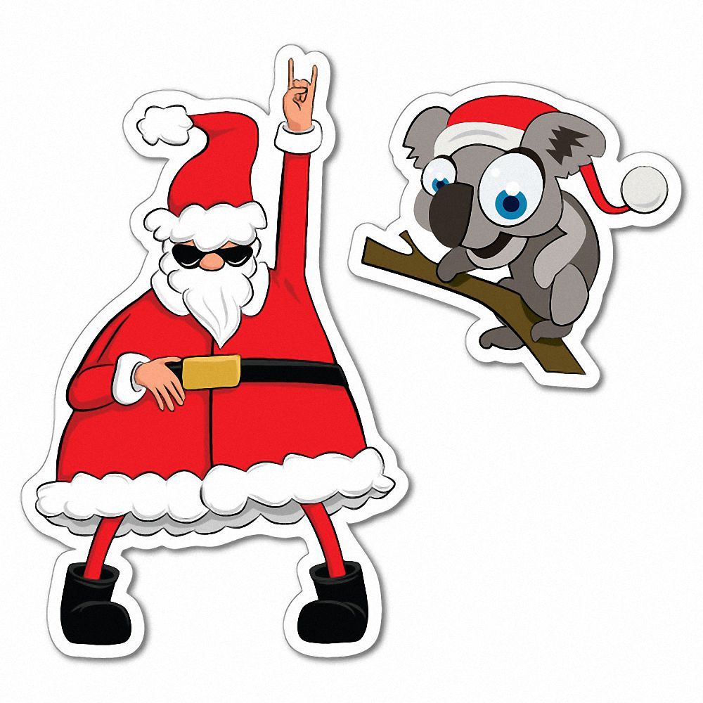 Dancing Santa Claus Coala Christmas Xmas Sticker