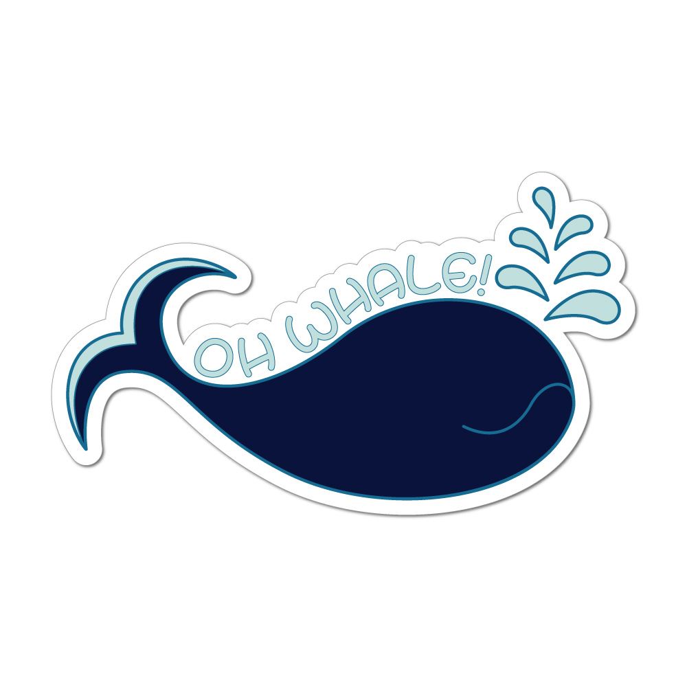 Oh Whale Pun Funny Ocean Sea Animal Cute Trending Car Sticker Decal