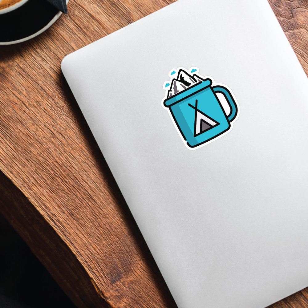 Coffee And The Mountains Sticker Decal