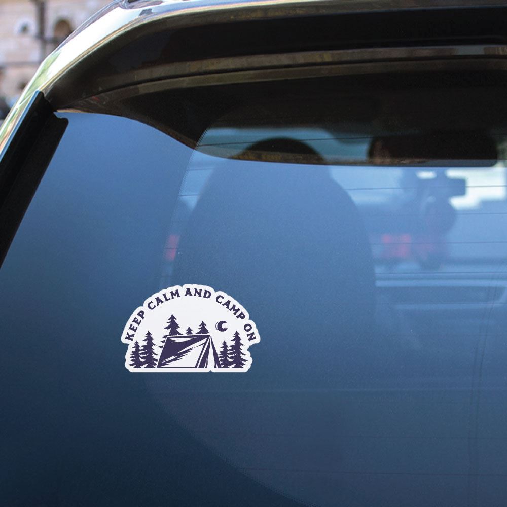 Keep Calm And Camp On Sticker Decal