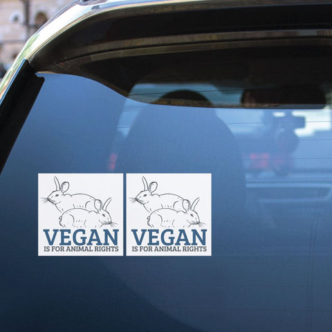 2X Vegan Is For Animal Rights Sticker Decal