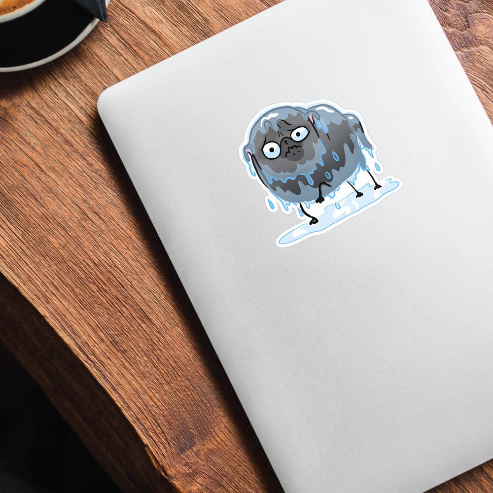 Rain Black Pug Sticker Decal