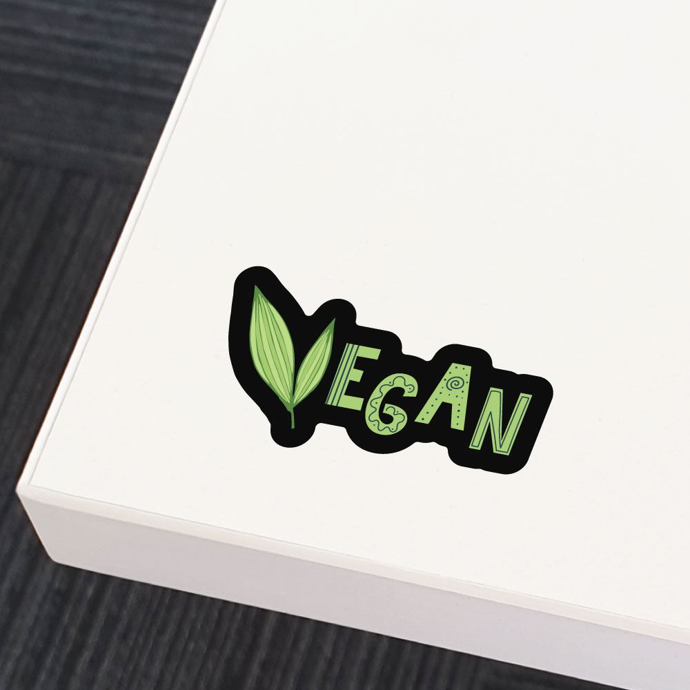 Vegan Green Text Sticker Decal