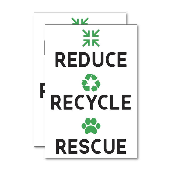 2X Reduce Recycle Rescue Sticker Decal | Signs Stickers - Little ...