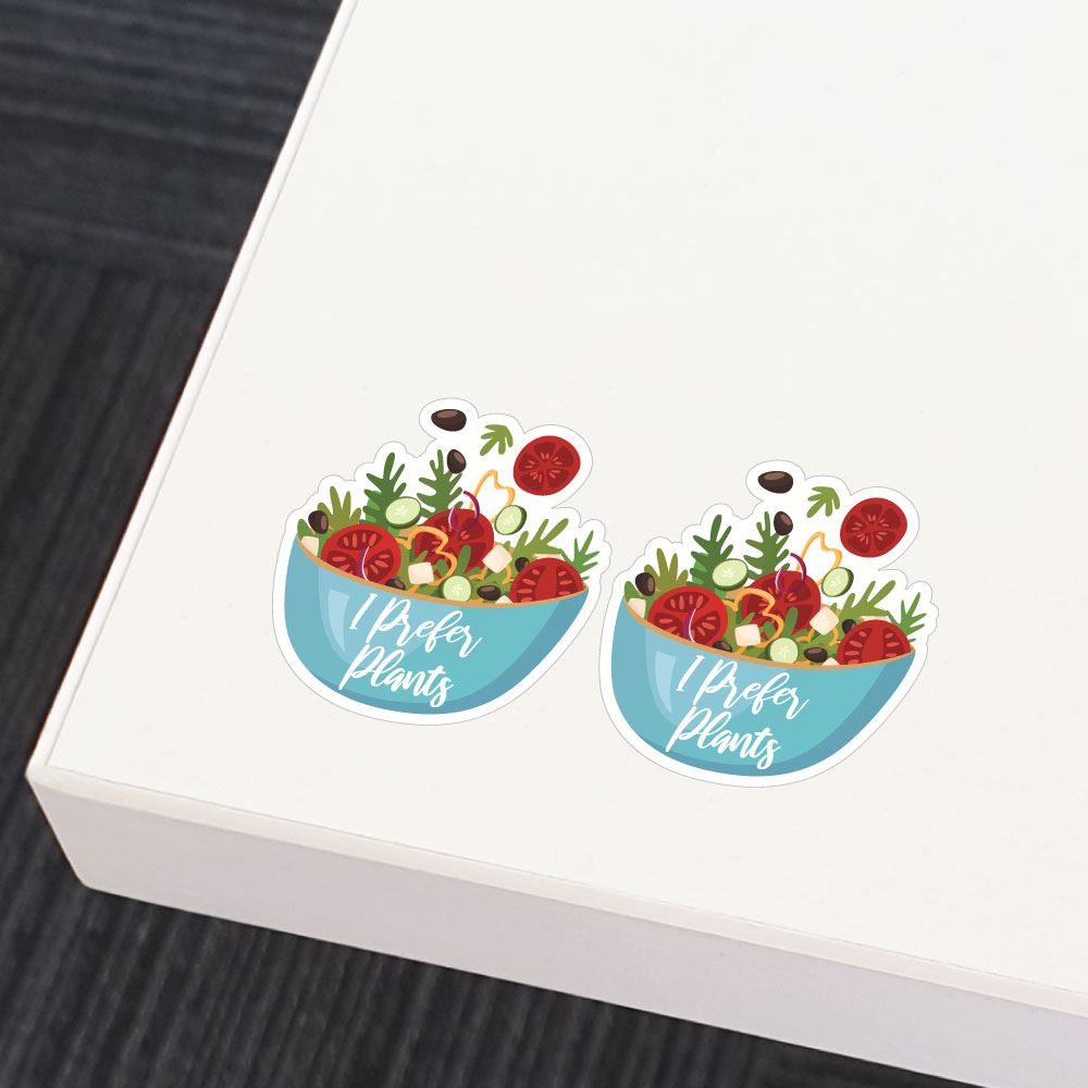 2X I Prefer Plants Salad Bowl Sticker Decal