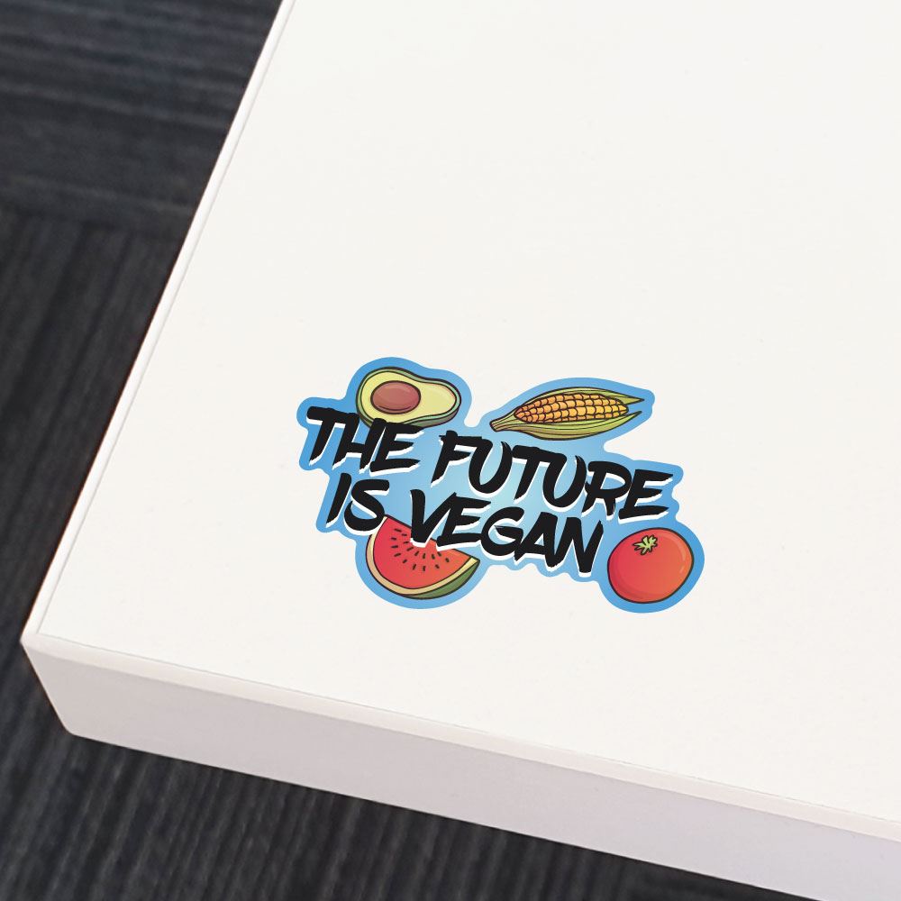 2X The Future Is Vegan Sticker Decal
