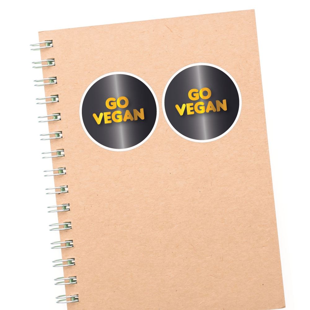 2X Go Vegan Golden Text Sticker Decal