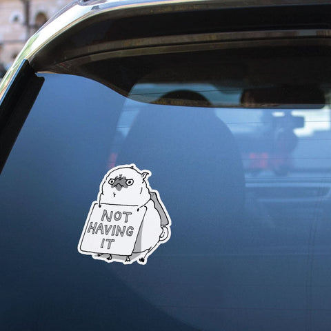 Not Having It Pug Sticker Decal