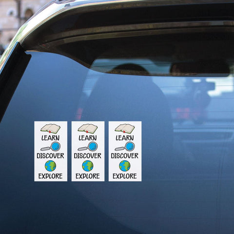 3X Learn Discover Explore Sticker Decal