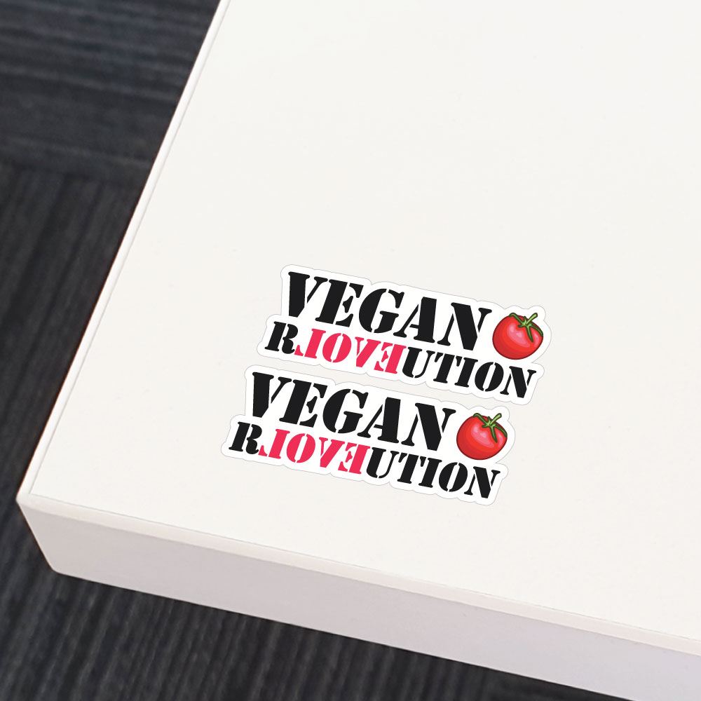 2X Vegan Love Revolution Sticker Decal