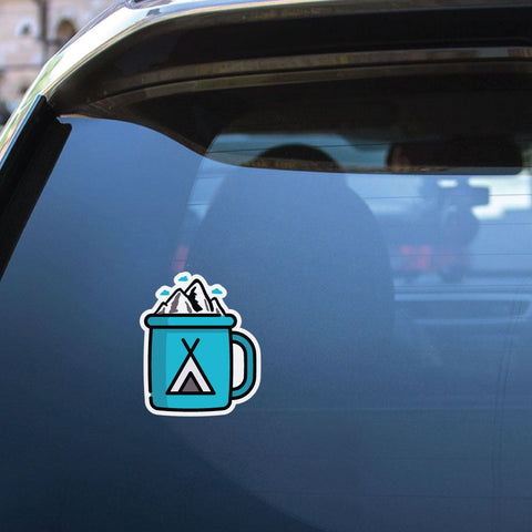 Coffee And The Mountains Sticker Decal