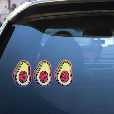 3X Vegan Avocado Sticker Decal