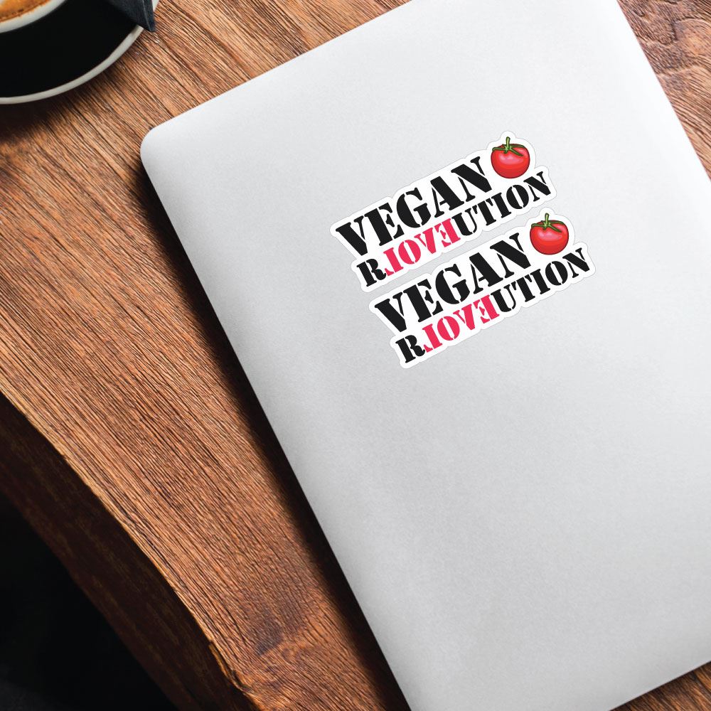 2X Vegan Love Revolution Sticker Decal