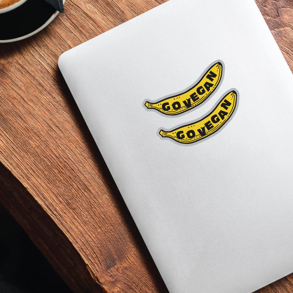2X Go Vegan Banana Sticker Decal