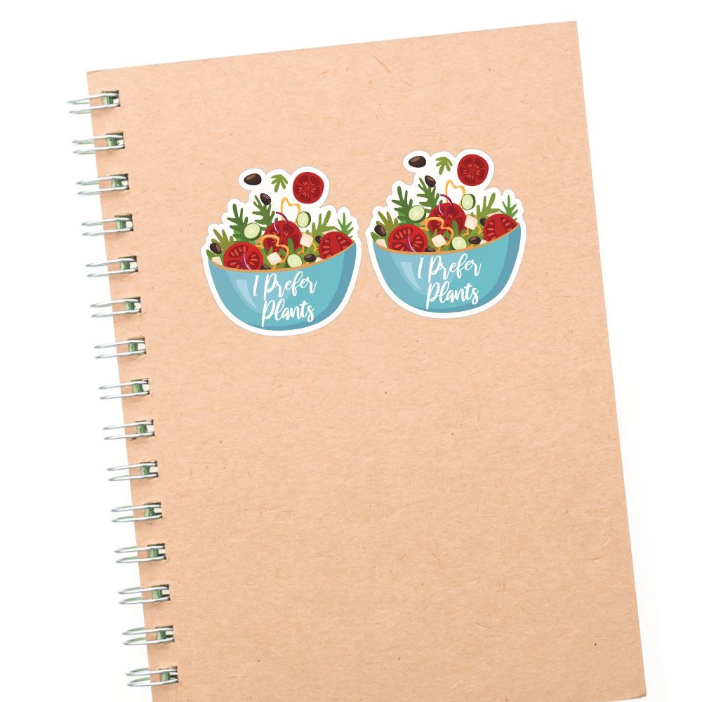 2X I Prefer Plants Salad Bowl Sticker Decal