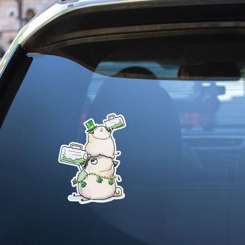 Saint Patricks Day Pugs Sticker Decal