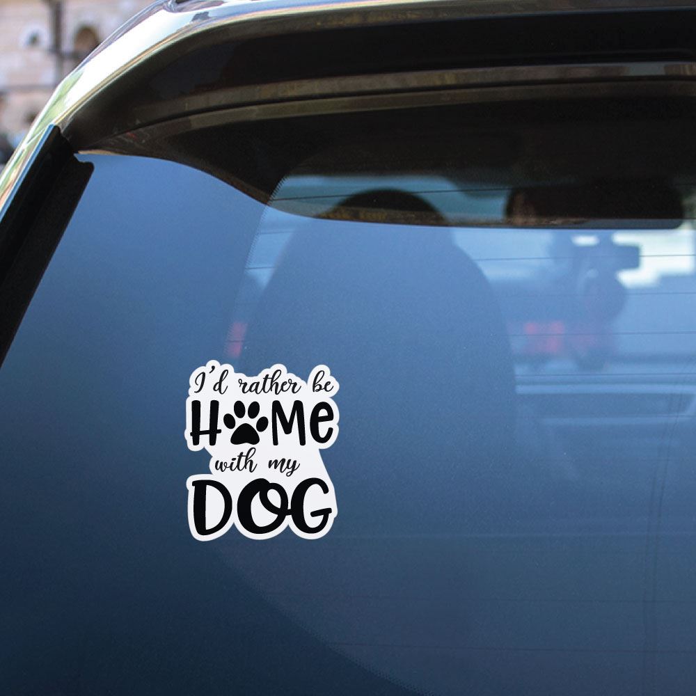 Home With My Dog Sticker Decal
