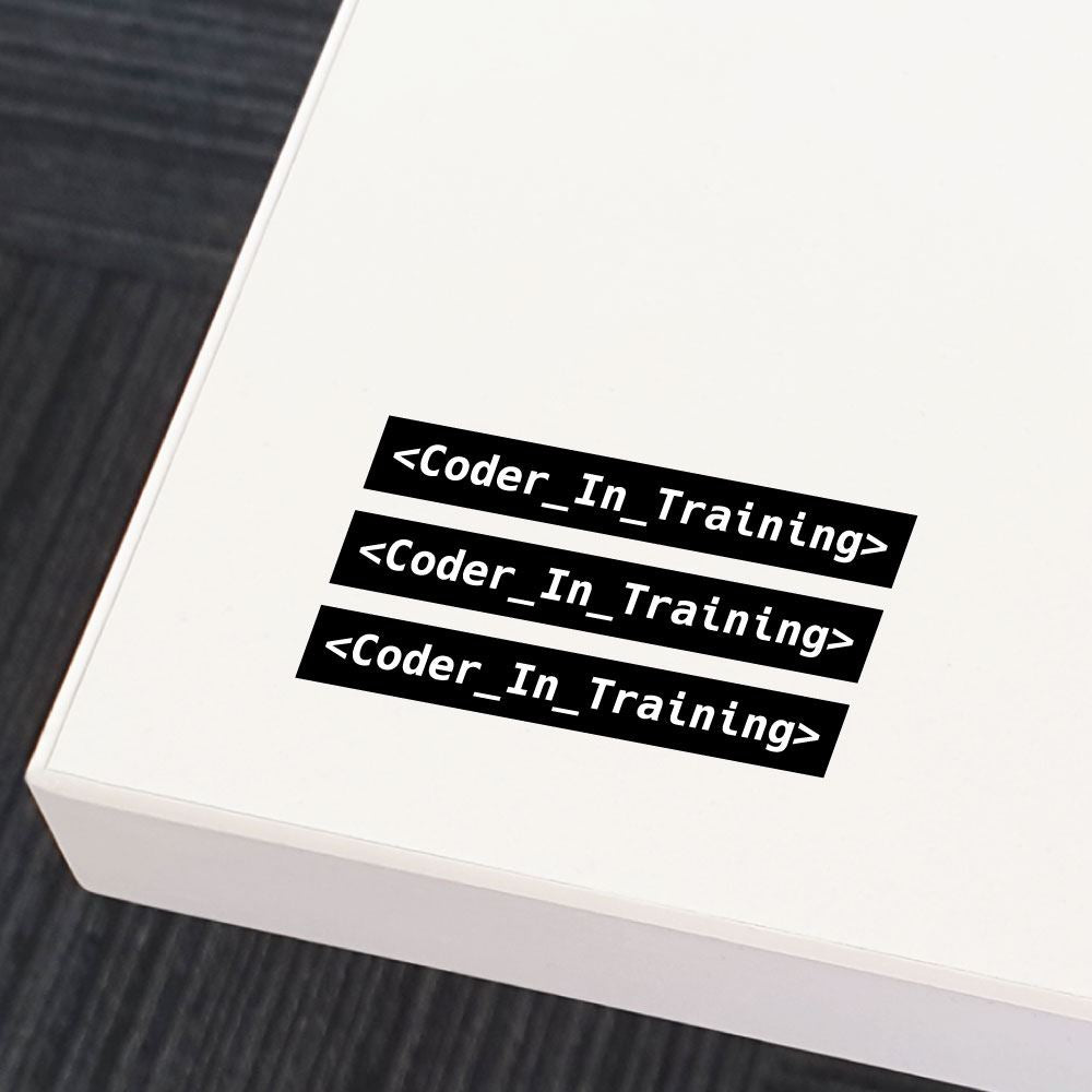 3X Coder In Training Sticker Decal