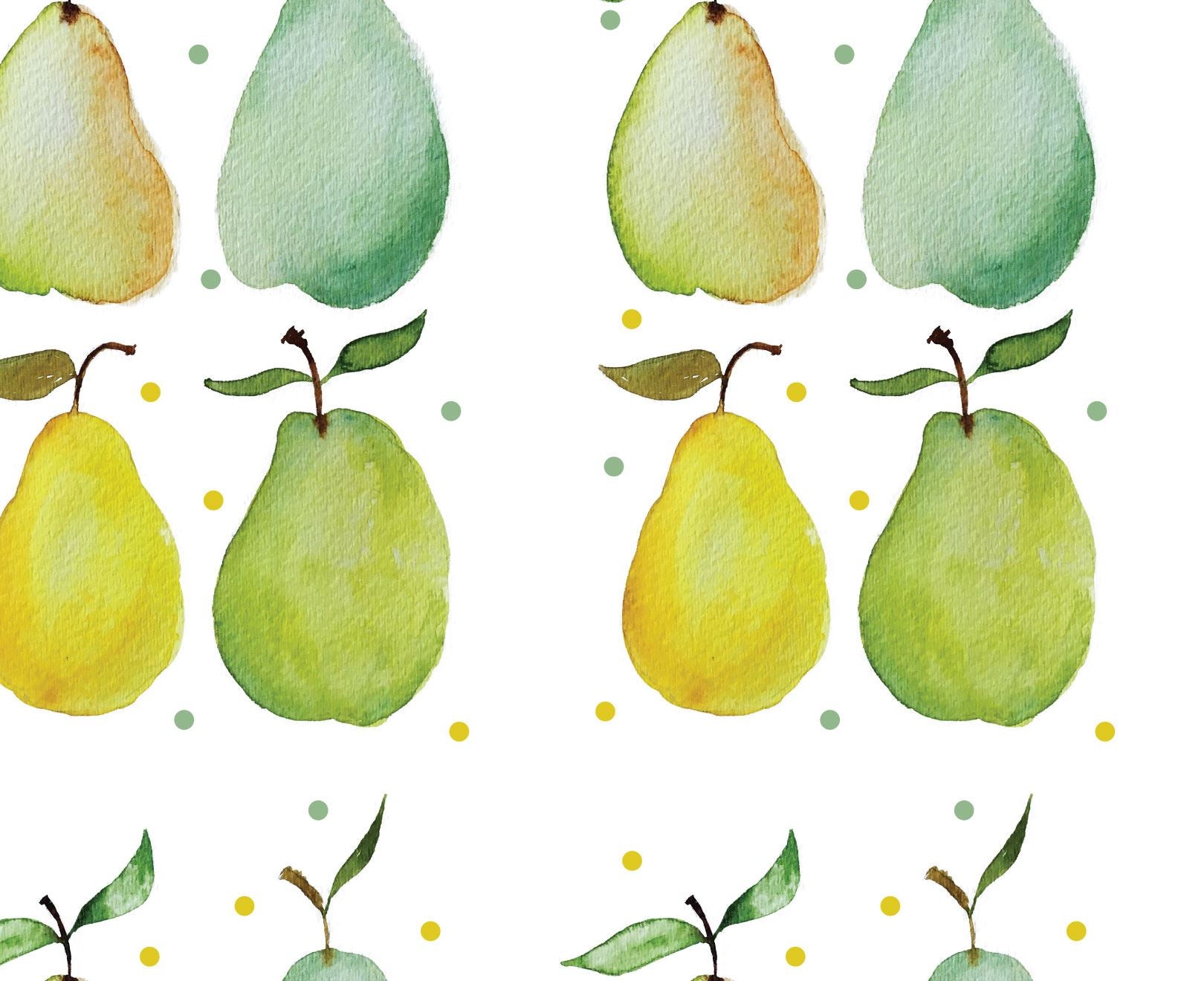 Four Coloured Pears Wallpaper