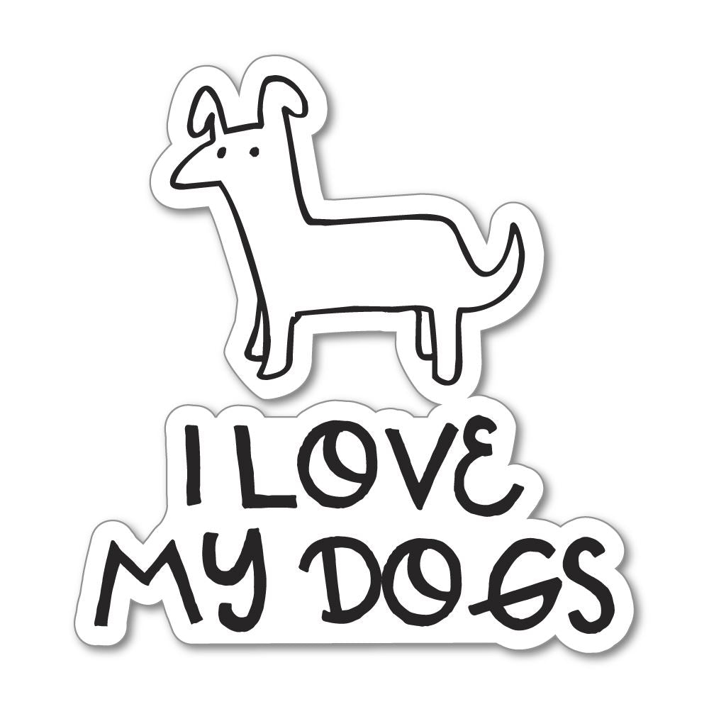 I Love My Dogs Sticker Decal