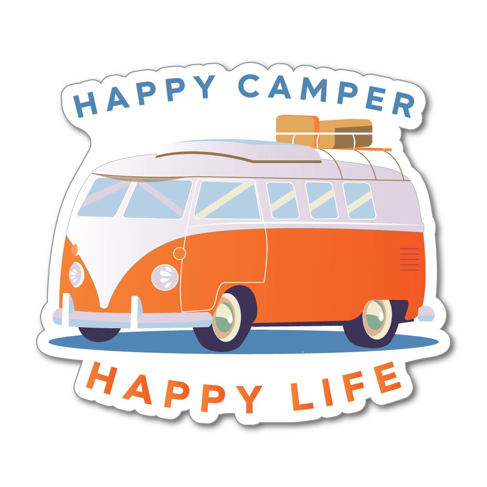 Happy Camper Happy Life Sticker Decal