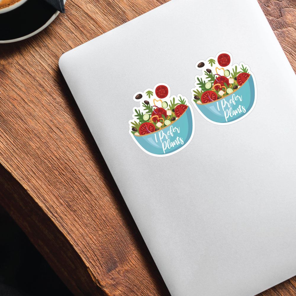 2X I Prefer Plants Salad Bowl Sticker Decal