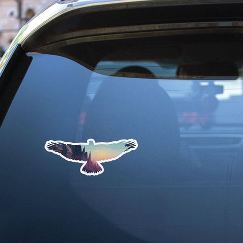 Eagle Silhouette Landscape Sticker Decal