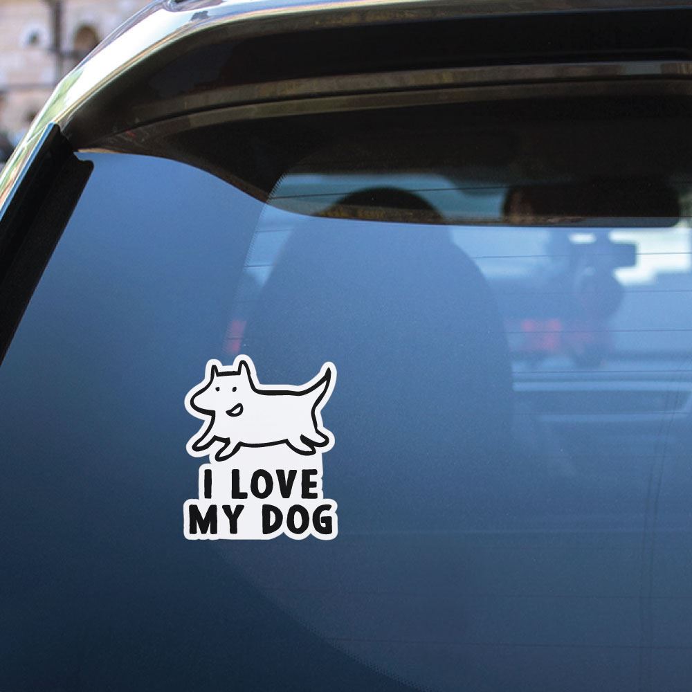 I Love My Dog Sticker Decal