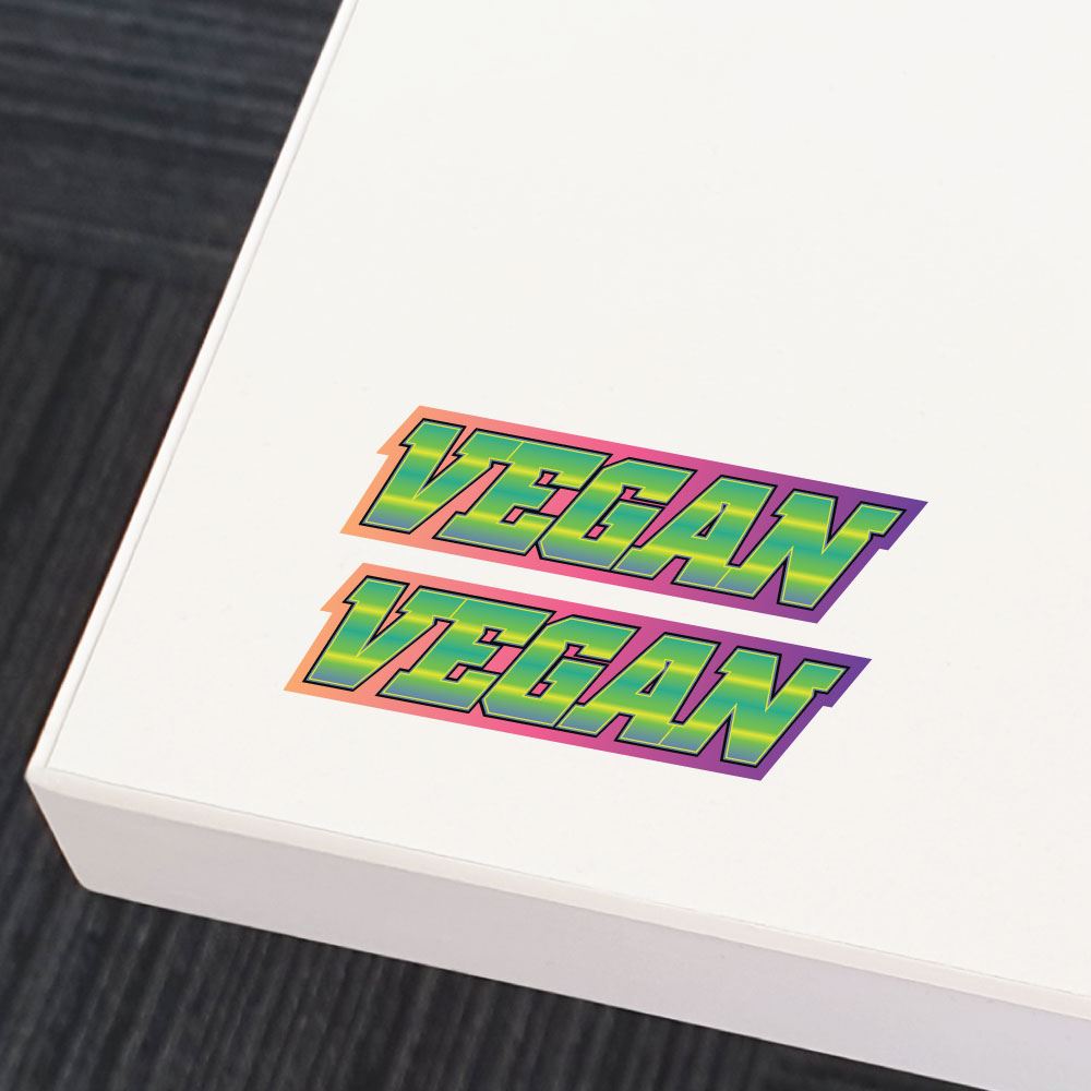 Vegan Colorful Text Sticker Decal