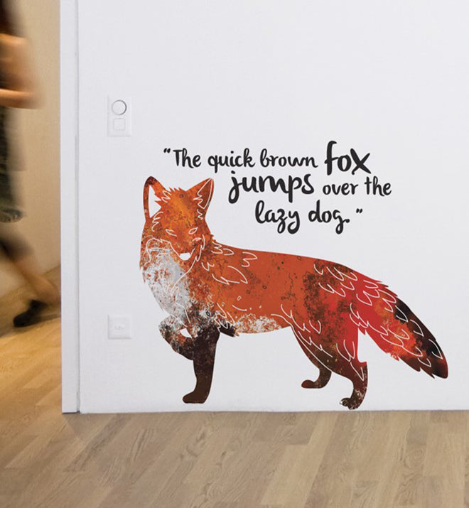 Quick Brown Fox Wall Sticker