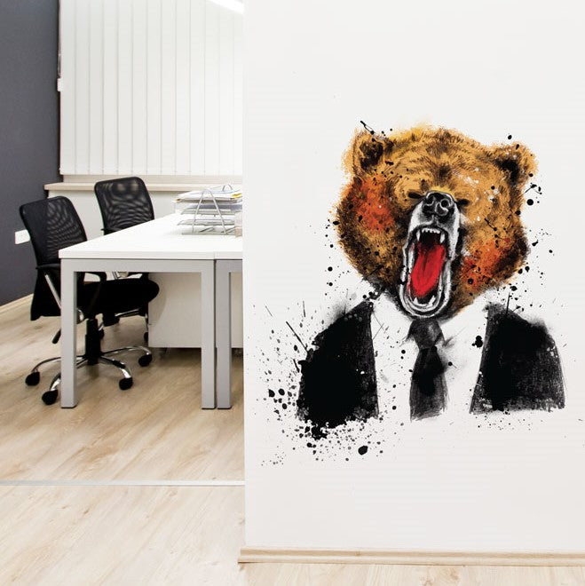 Handsome Grizzly Bear Wall Sticker