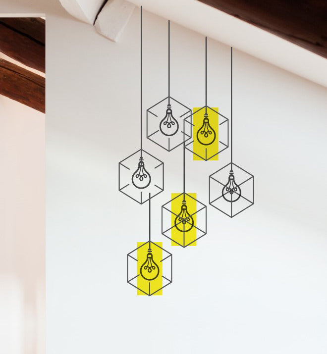 Hanging Studio Lamps Wall Sticker