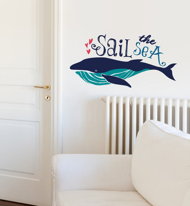 Sail The Sea With Big Whale Wall Sticker