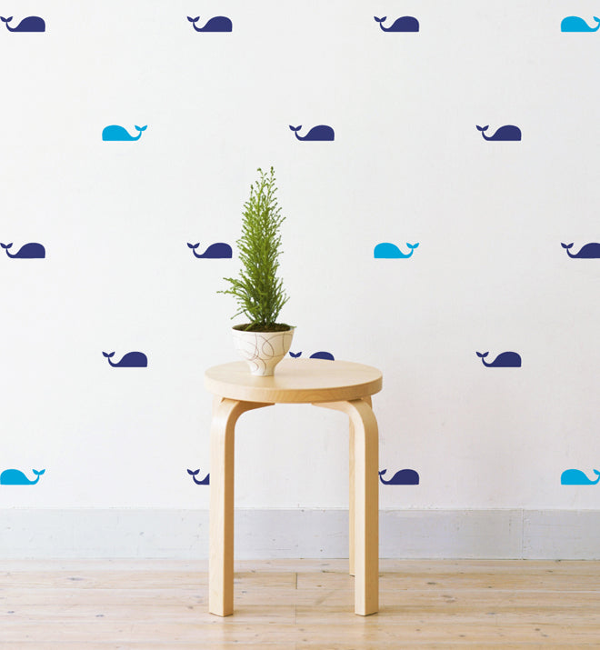 Mini Whales Pattern Wall Sticker