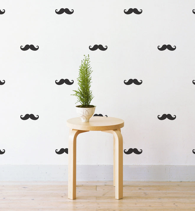 Mini Moustache Pattern Wall Sticker