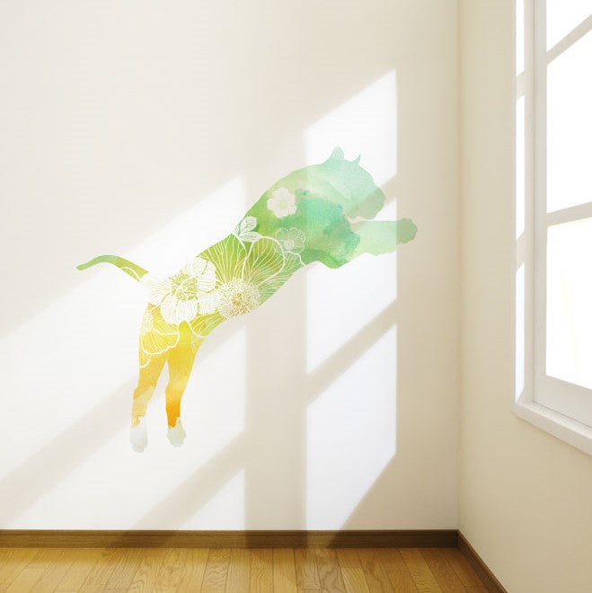 Watercolour Flowery Tiger Wall Sticker