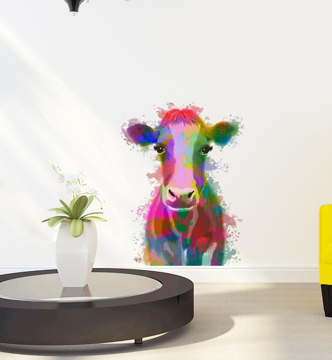 Rainbow Cow Wall Sticker