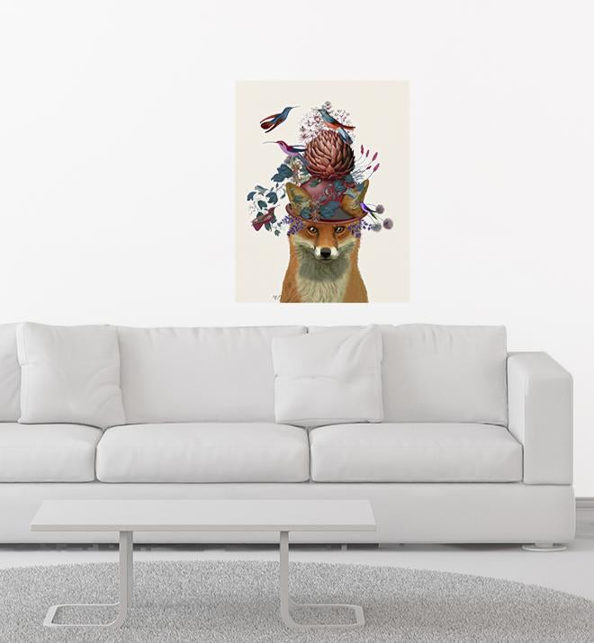 Fox Birdkeeper With Nesthead Wall Sticker