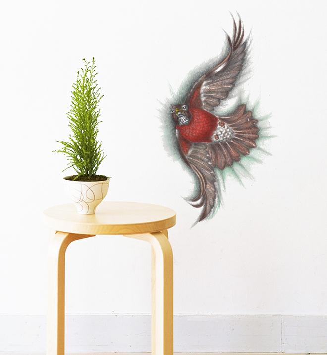 North American Robin Bird Wall Sticker